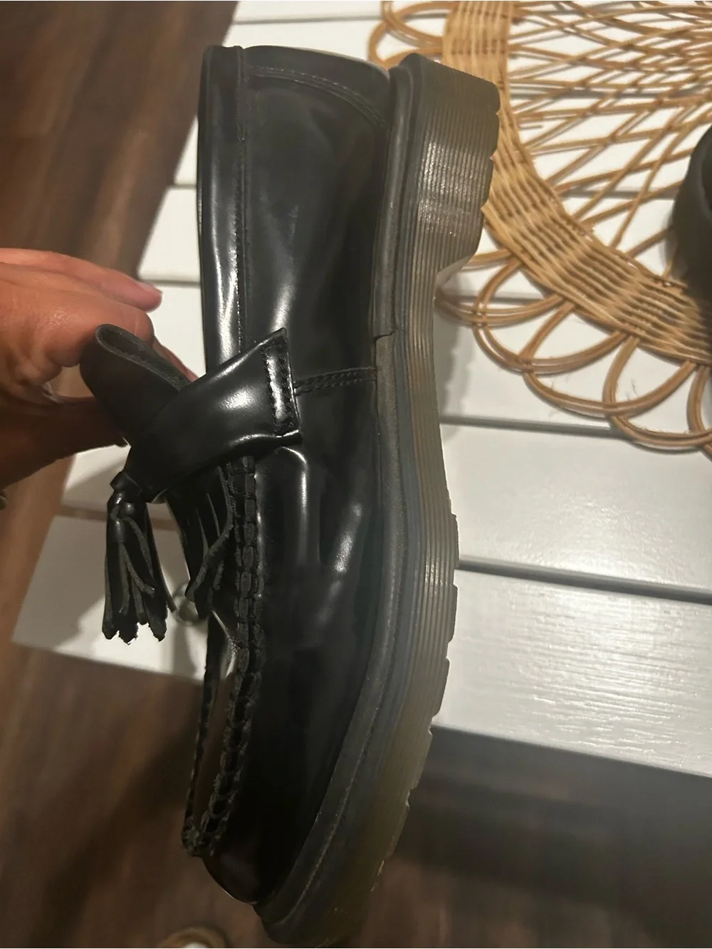 Dr. Martens Black Leather Tassel Loafers